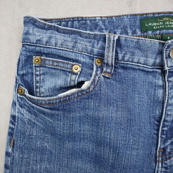Lauren Jeans Co Pants Womens 4 Blue Denim Classic Straight Pockets Jeans - Picture 11 of 16